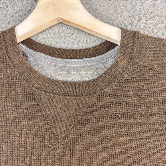 Eddie Bauer Sweater Mens Medium Tall MT Brown Business Casual Outdoor Office‎ - Picture 3 of 11